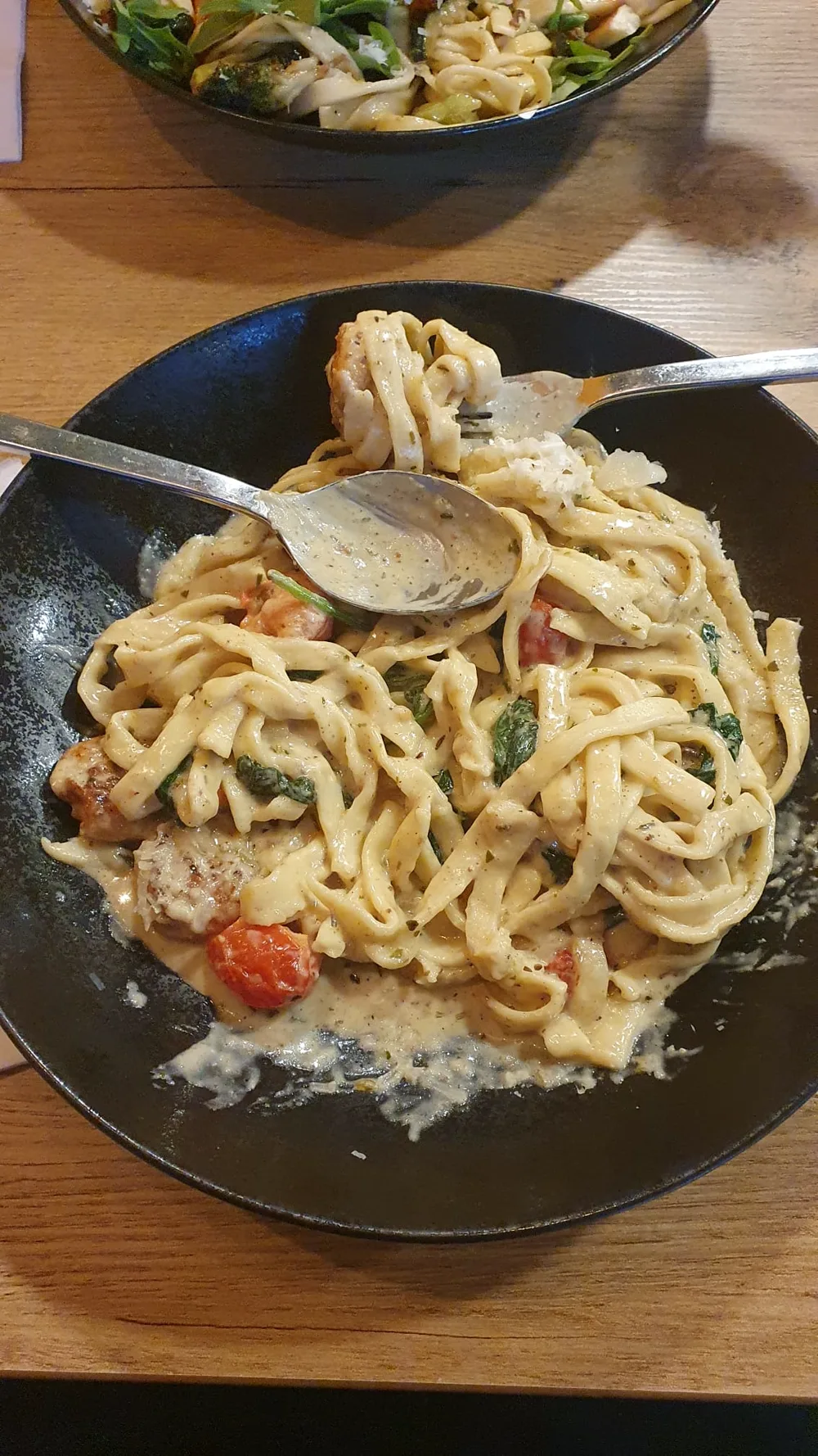 Pasta-Gericht als einfaches Handyfoto