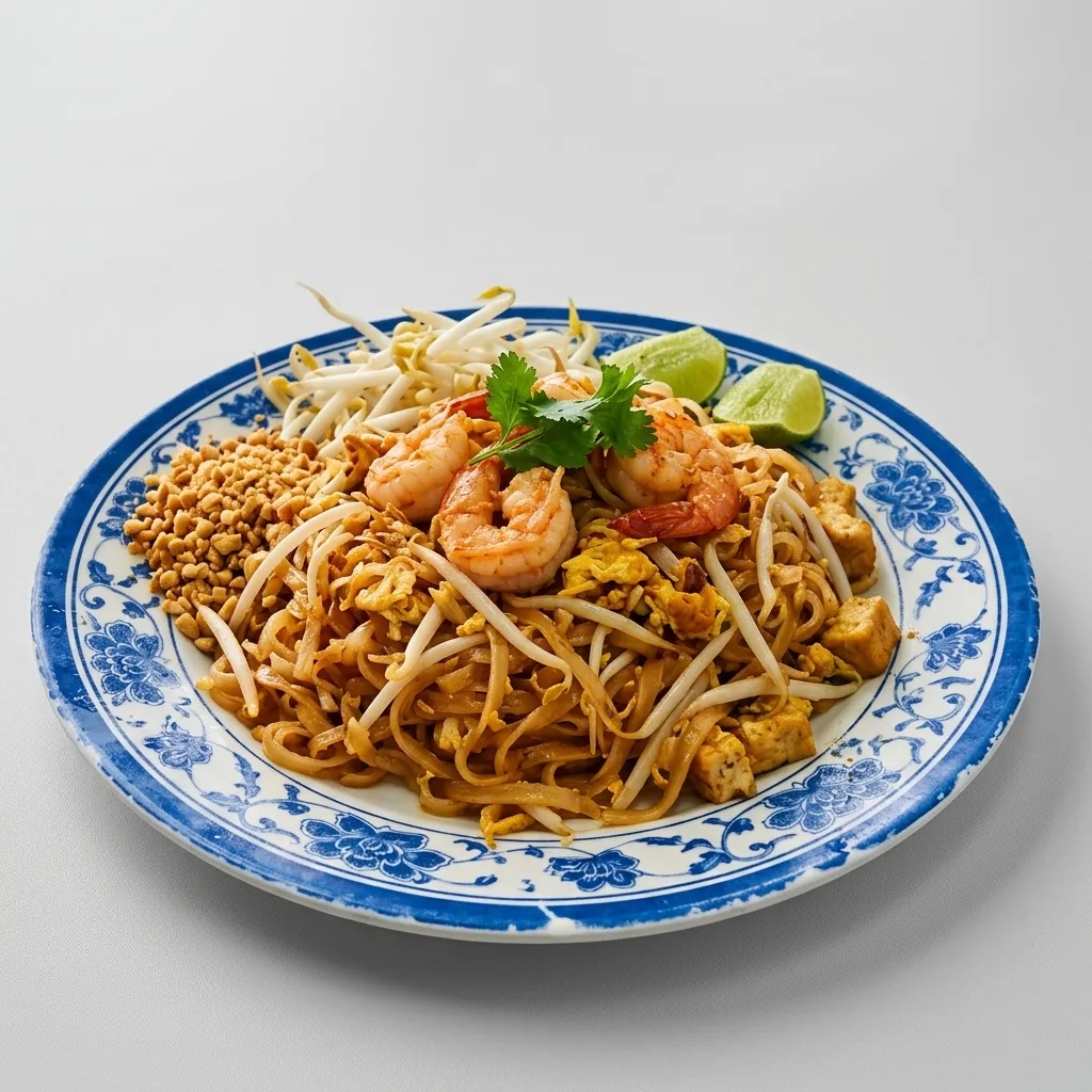 KI-gestyltes Food-Foto: Pad Thai