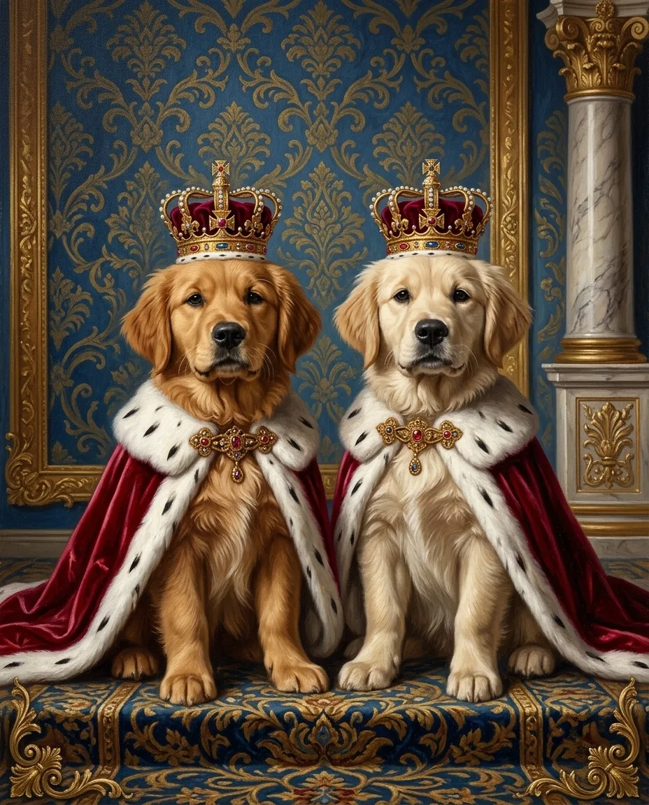 KI-generiertes Pet-Portrait im königlichen Stil